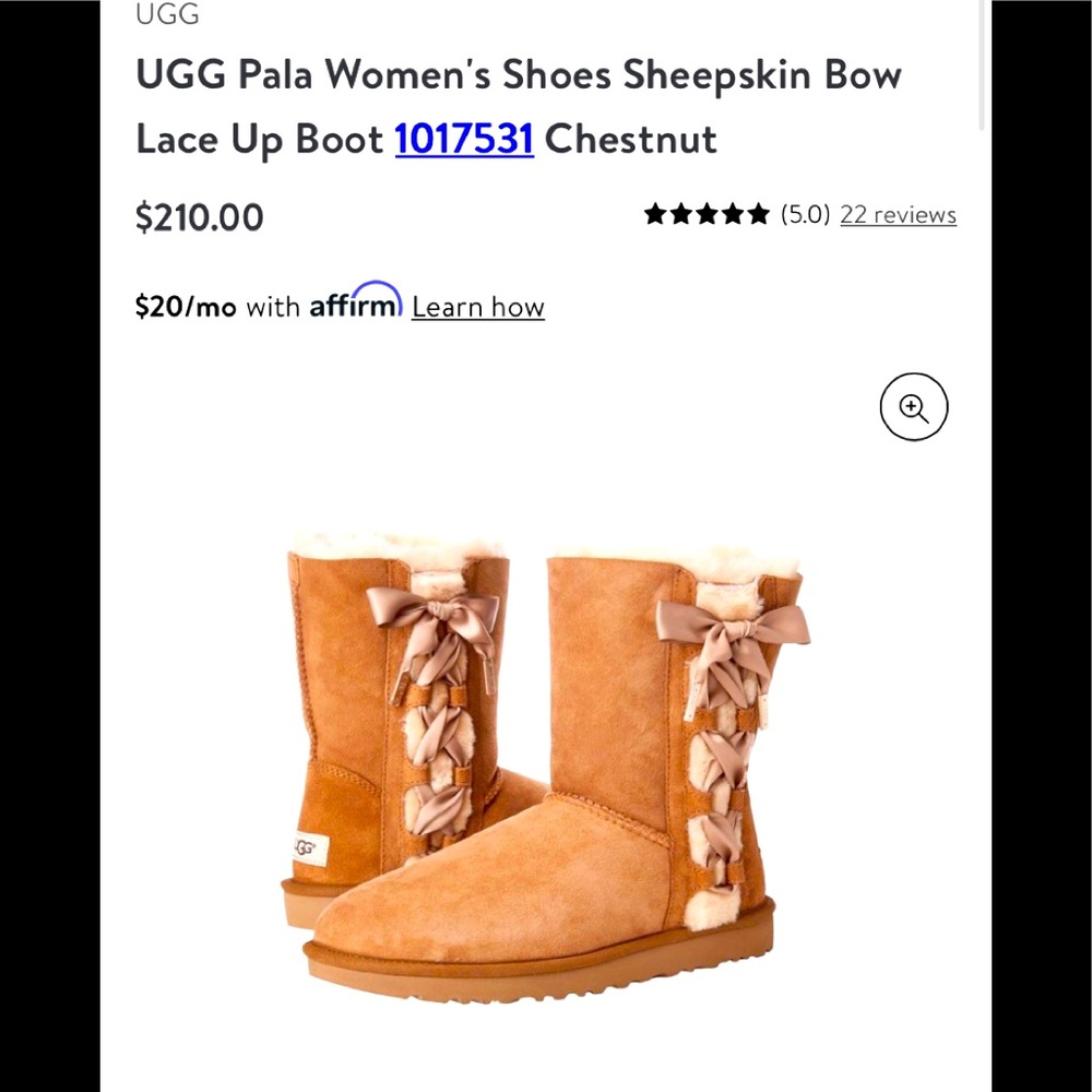 UGG Pala Lace up sheepskin boots